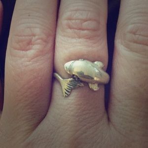 Silver dolphin ring